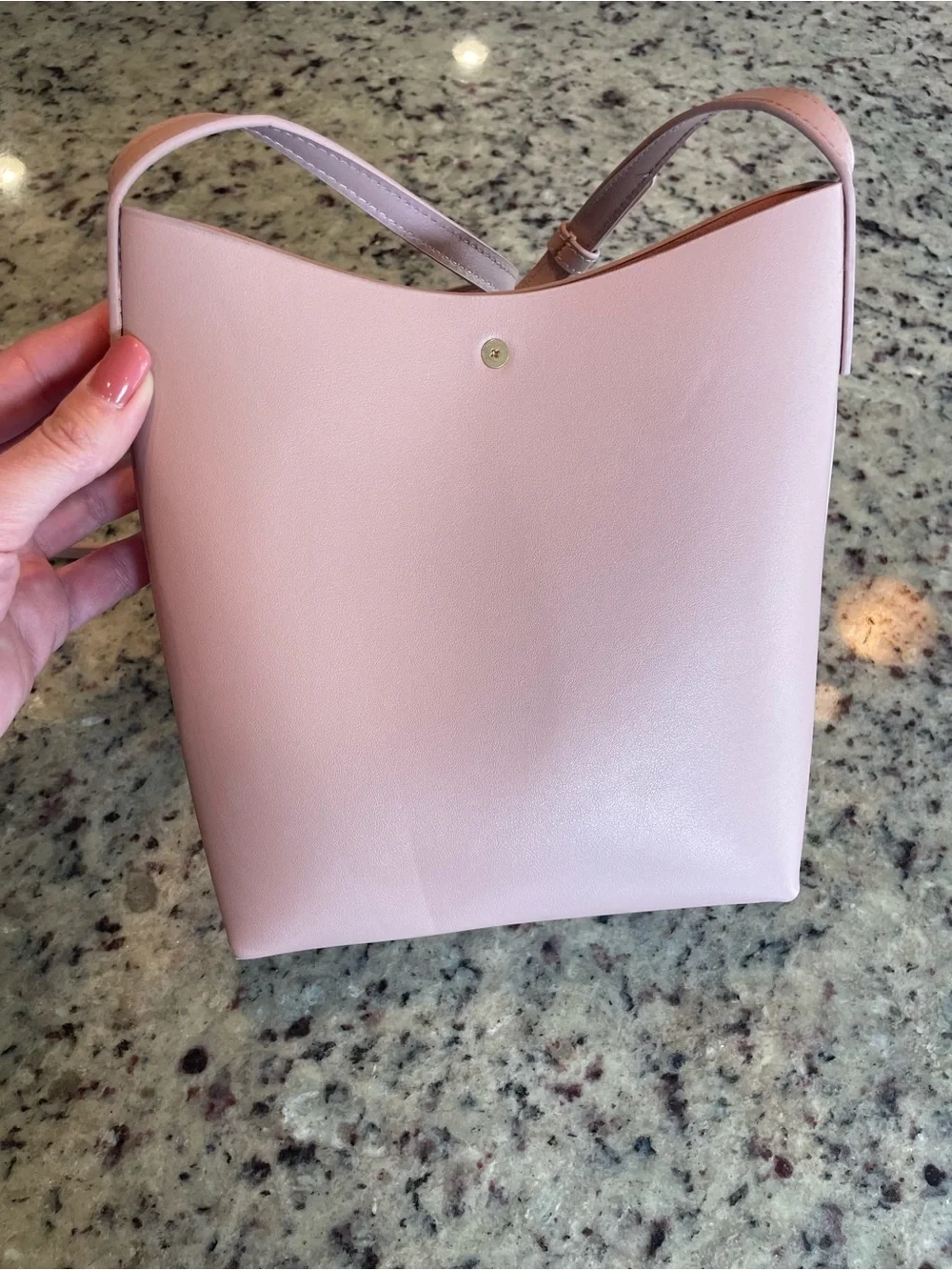 New Anthropologie Samara peony pink vegan Leather Crossbody bucket Bag Ret.$125
